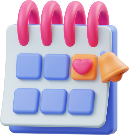 Date 3D Render Illustration - Valentine